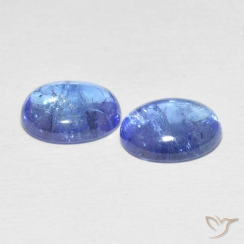 Gemas de Tanzanita Azul violeta claro natural de 5.86 ct, Ovalada, Transparente