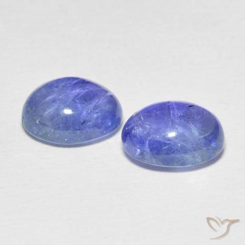 Gemas de Tanzanita Azul eléctrico natural de 7.86 ct, Ovalada, Transparente