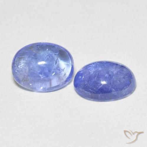 Gemas de Tanzanita Azul violeta intenso natural de 6.76 ct, Ovalada, Transparente