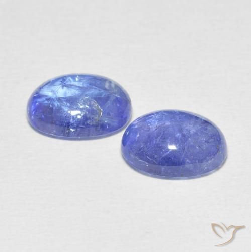 Gemas de Tanzanita Azul violeta intenso natural de 6.76 ct, Ovalada, Transparente