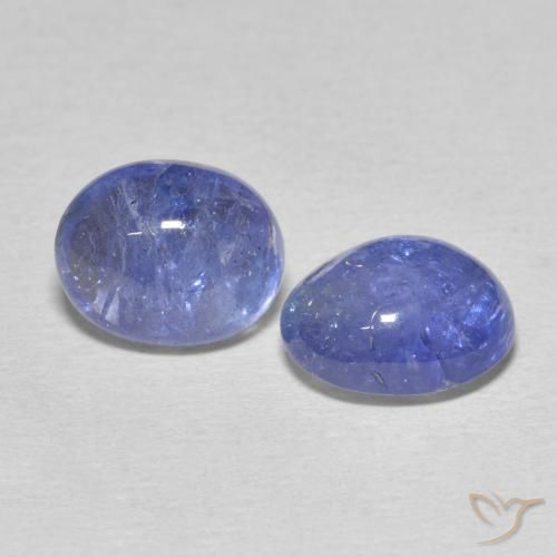 Gemas de Tanzanita Azul violeta intenso natural de 7.21 ct, Ovalada, Transparente