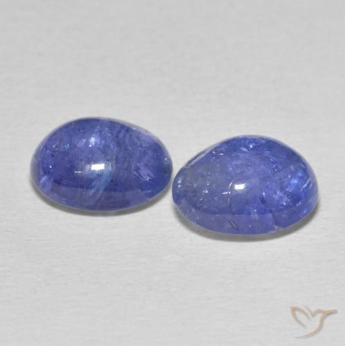 Gemas de Tanzanita Azul violeta intenso natural de 7.21 ct, Ovalada, Transparente