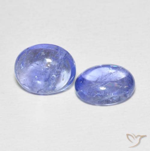 Gemas de Tanzanita Azul violeta intenso natural de 6.05 ct, Ovalada, Transparente