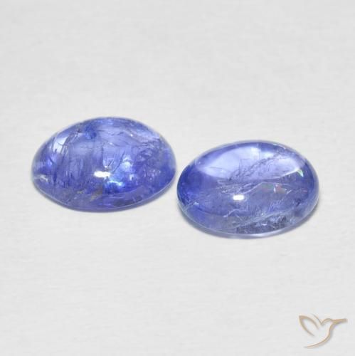 Gemas de Tanzanita Azul violeta intenso natural de 6.05 ct, Ovalada, Transparente