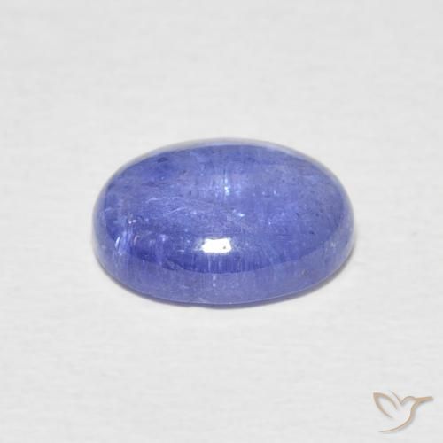 Tanzanita Azul violeta intenso natural de 3.09 ct, Ovalada, Transparente