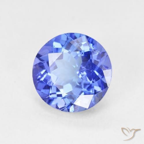 Tanzanita Azul intenso natural de 2.07 ct, Redondo, VVS