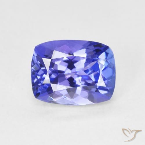 2.29ct Natural Azul violeta oscuro tanzanita, Forma Cojín, VVS