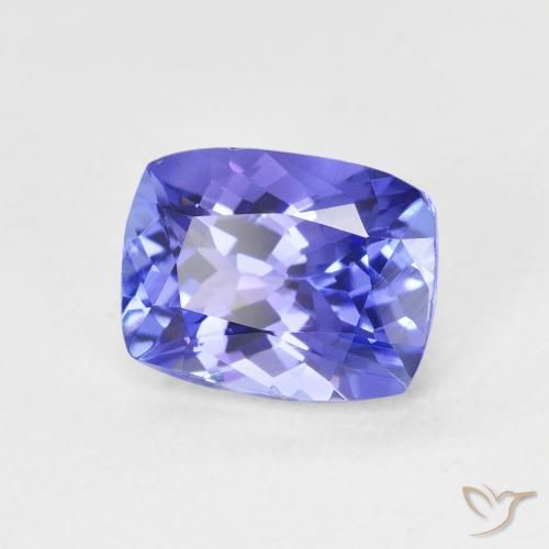 Tanzanita Azul violeta oscuro natural de 2.29 ct, Forma Cojín, VVS