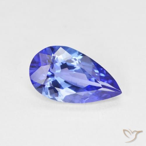 Tanzanita Azul violeta oscuro natural de 2.11 ct, En forma de pera, VVS