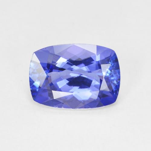 2.47ct Natural Azul violeta oscuro tanzanita, Forma Cojín, VVS