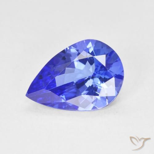 Tanzanita Azul violeta oscuro natural de 2.25 ct, En forma de pera, VVS