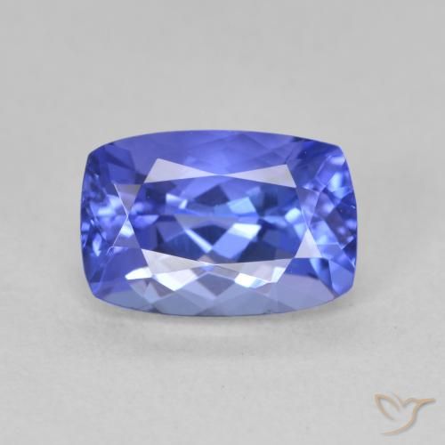 2.21ct Natural Azul violeta tanzanita, Forma Cojín, VVS