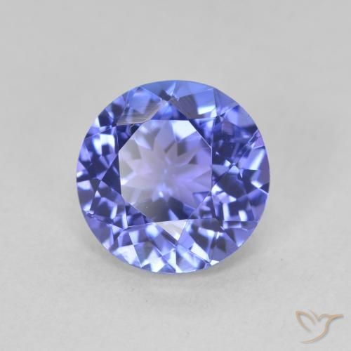 2.17ct Natural Azul violeta intenso tanzanita, Redondo, VVS