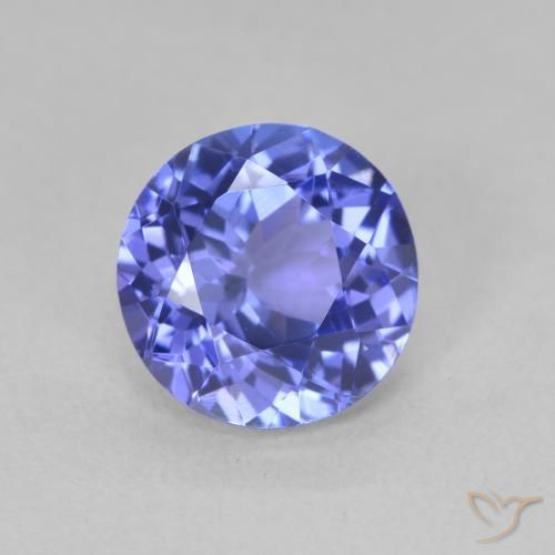 Tanzanita Azul violeta intenso natural de 2.17 ct, Redondo, VVS