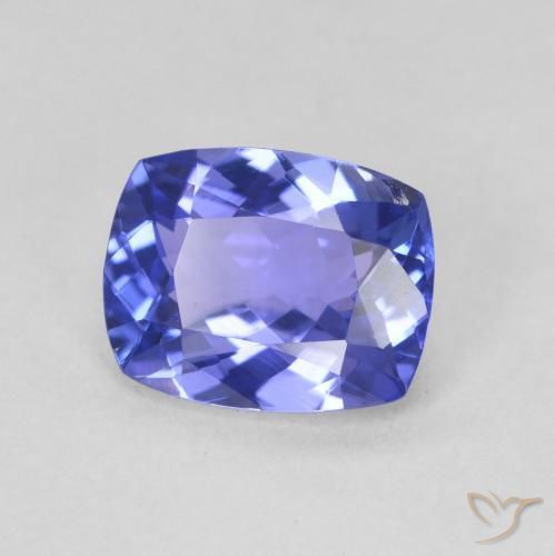 Tanzanita Azul oscuro natural de 2.04 ct, Forma Cojín, VVS