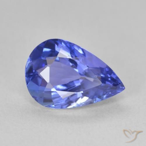 Tanzanita Azul violeta natural de 2.15 ct, En forma de pera, VVS