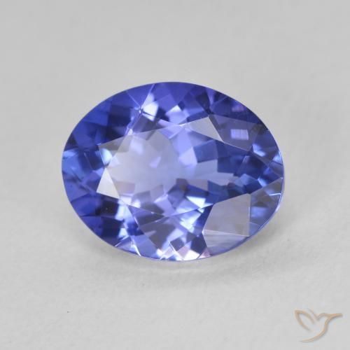 Tanzanita Azul violeta oscuro natural de 2.14 ct, Ovalada, VVS