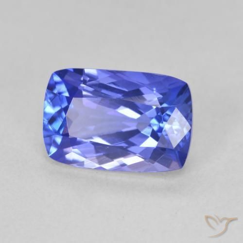 Tanzanita Azul violeta oscuro natural de 2.19 ct, Forma Cojín, VVS