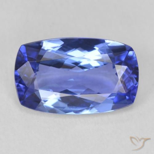 2.88ct Natural Azul tanzanita, Forma Cojín, VVS