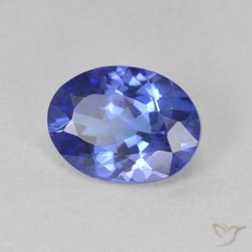 Tanzanita Azul marino medio natural de 1.84 ct, Ovalada, VVS