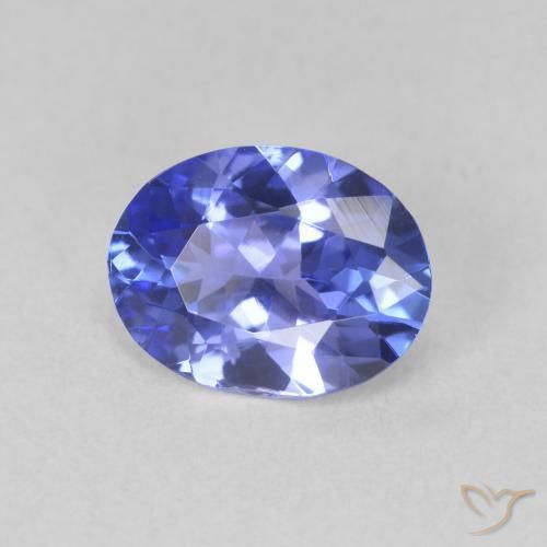 Tanzanita Azul violeta intenso natural de 1.54 ct, Ovalada, VVS