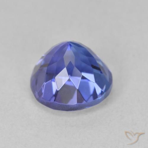 Tanzanita Azul violeta oscuro natural de 1.73 ct, Redondo, VVS