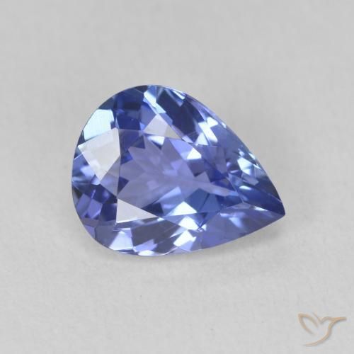 Tanzanita Azul violeta natural de 1.72 ct, En forma de pera, VVS