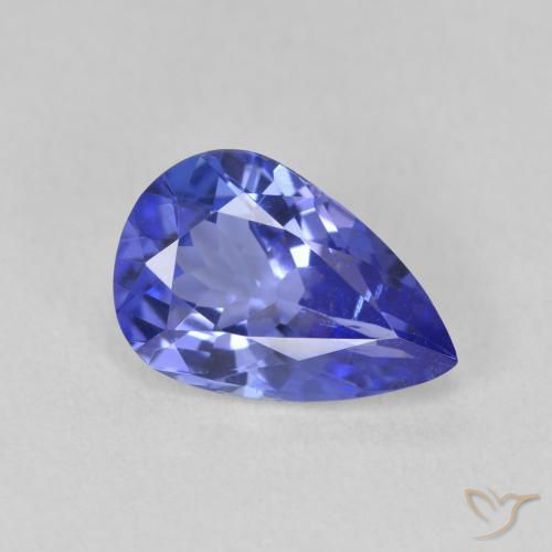 Tanzanita Azul violeta oscuro natural de 1.83 ct, En forma de pera, VVS