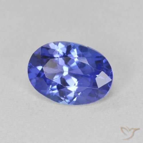Tanzanita Azul violeta oscuro natural de 1.33 ct, Ovalada, VVS