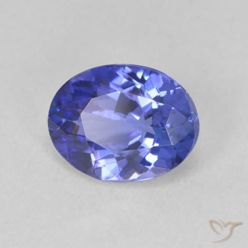 Tanzanita Azul violeta oscuro natural de 1.88 ct, Ovalada, VVS
