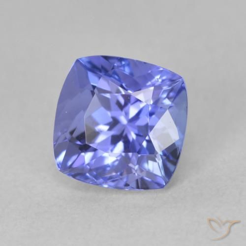 tanzanita Azul violeta oscuro natural de 1.59 ct, Forma Cojín, VVS