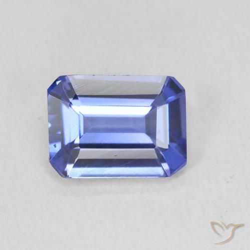tanzanita Azul violeta intenso natural de 1.52 ct, corte esmeralda, VVS-VS