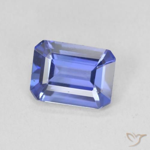tanzanita Azul violeta intenso natural de 1.52 ct, corte esmeralda, VVS-VS