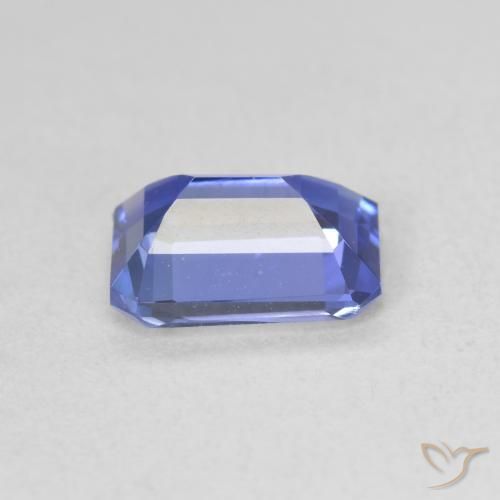 tanzanita Azul violeta intenso natural de 1.52 ct, corte esmeralda, VVS-VS