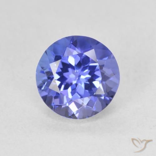 1.42ct Natural Azul violeta intenso tanzanita, Redondo, VVS