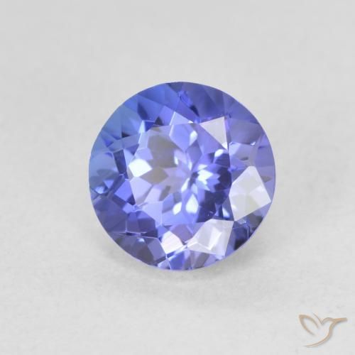Tanzanita Azul violeta intenso natural de 1.42 ct, Redondo, VVS