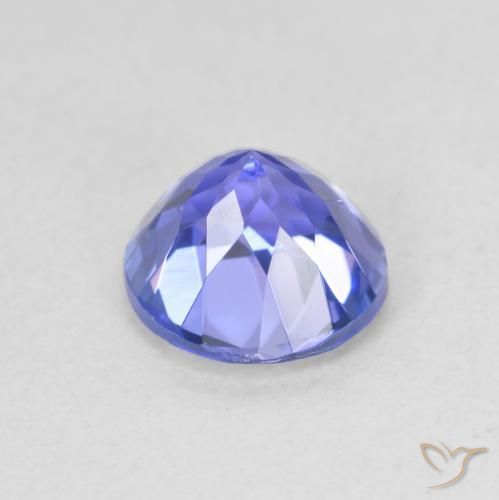 Tanzanita Azul violeta intenso natural de 1.42 ct, Redondo, VVS