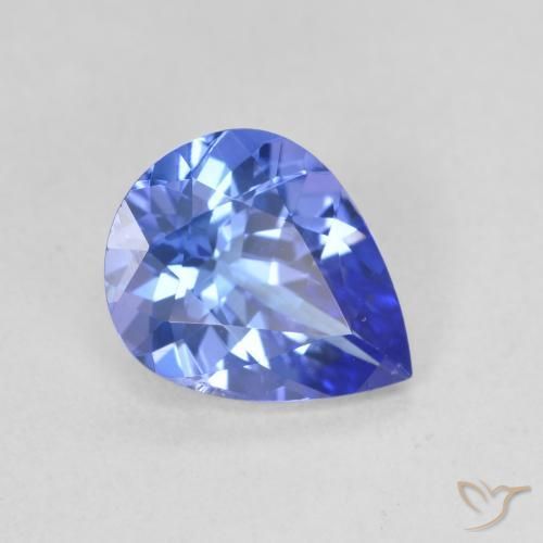 Tanzanita Azul violeta oscuro natural de 1.64 ct, En forma de pera, VVS