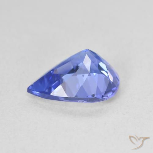 Tanzanita Azul violeta oscuro natural de 1.64 ct, En forma de pera, VVS