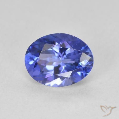 Tanzanita Azul violeta oscuro natural de 1.63 ct, Ovalada, VVS