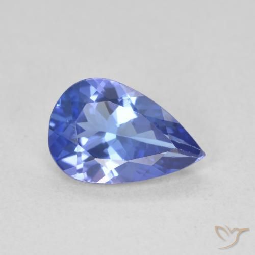 Tanzanita Azul violeta oscuro natural de 1.36 ct, En forma de pera, VVS