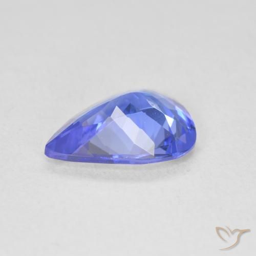 Tanzanita Azul violeta oscuro natural de 1.73 ct, En forma de pera, VVS