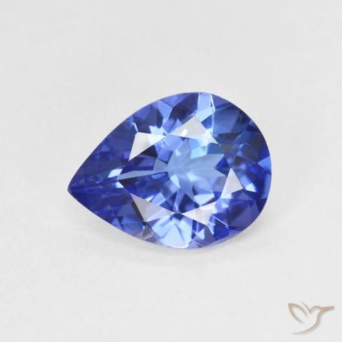 1.53ct Natural Azul violeta oscuro tanzanita, En forma de pera, VVS
