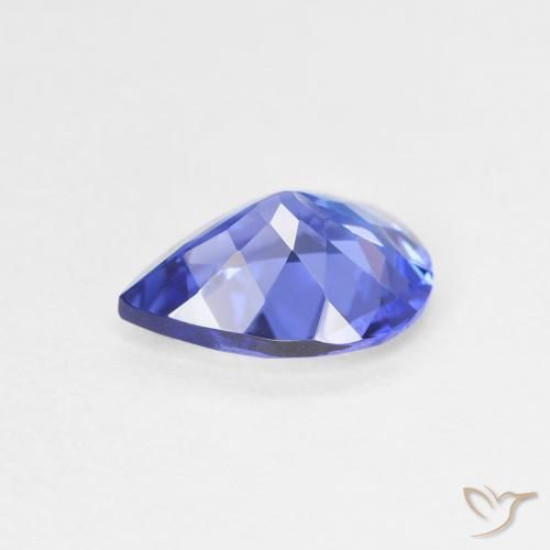 Tanzanita Azul violeta oscuro natural de 1.53 ct, En forma de pera, VVS