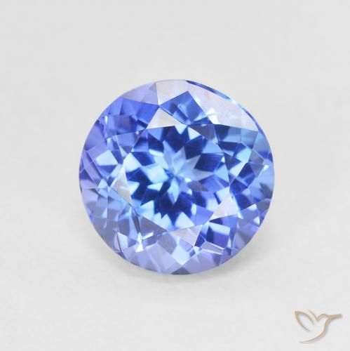 1.65ct Natural Azul violeta oscuro tanzanita, Redondo, VVS