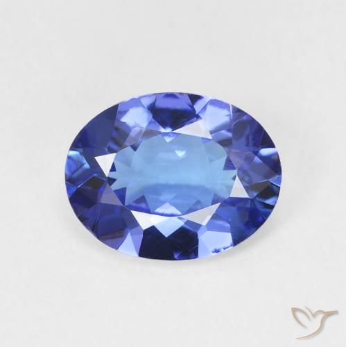 1.66ct Natural Azul marino medio tanzanita, Ovalada, VVS
