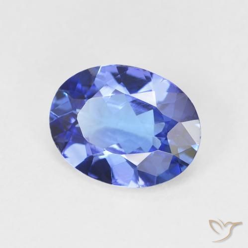 Tanzanita Azul marino medio natural de 1.66 ct, Ovalada, VVS