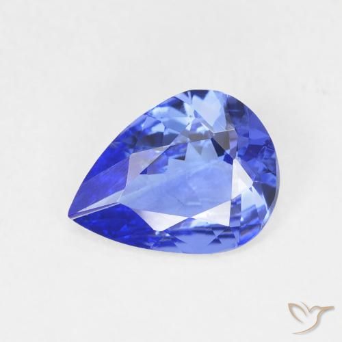 tanzanita Azul intenso natural de 1.33 ct, En forma de pera, VVS