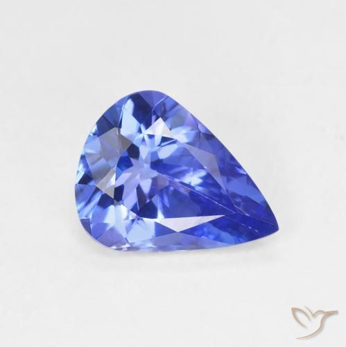 Tanzanita Azul violeta oscuro natural de 1.51 ct, En forma de pera, VVS