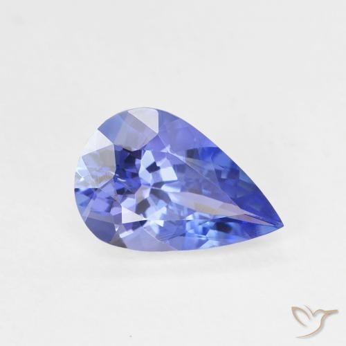 Tanzanita Azul violeta oscuro natural de 1.31 ct, En forma de pera, VVS